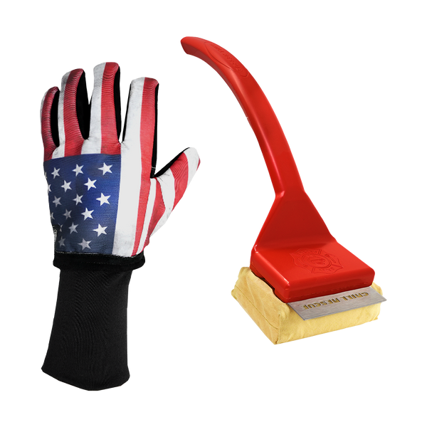 The Griller Pack: 1 Grill Brush w/ Scraper + 1 Rescue Gloves